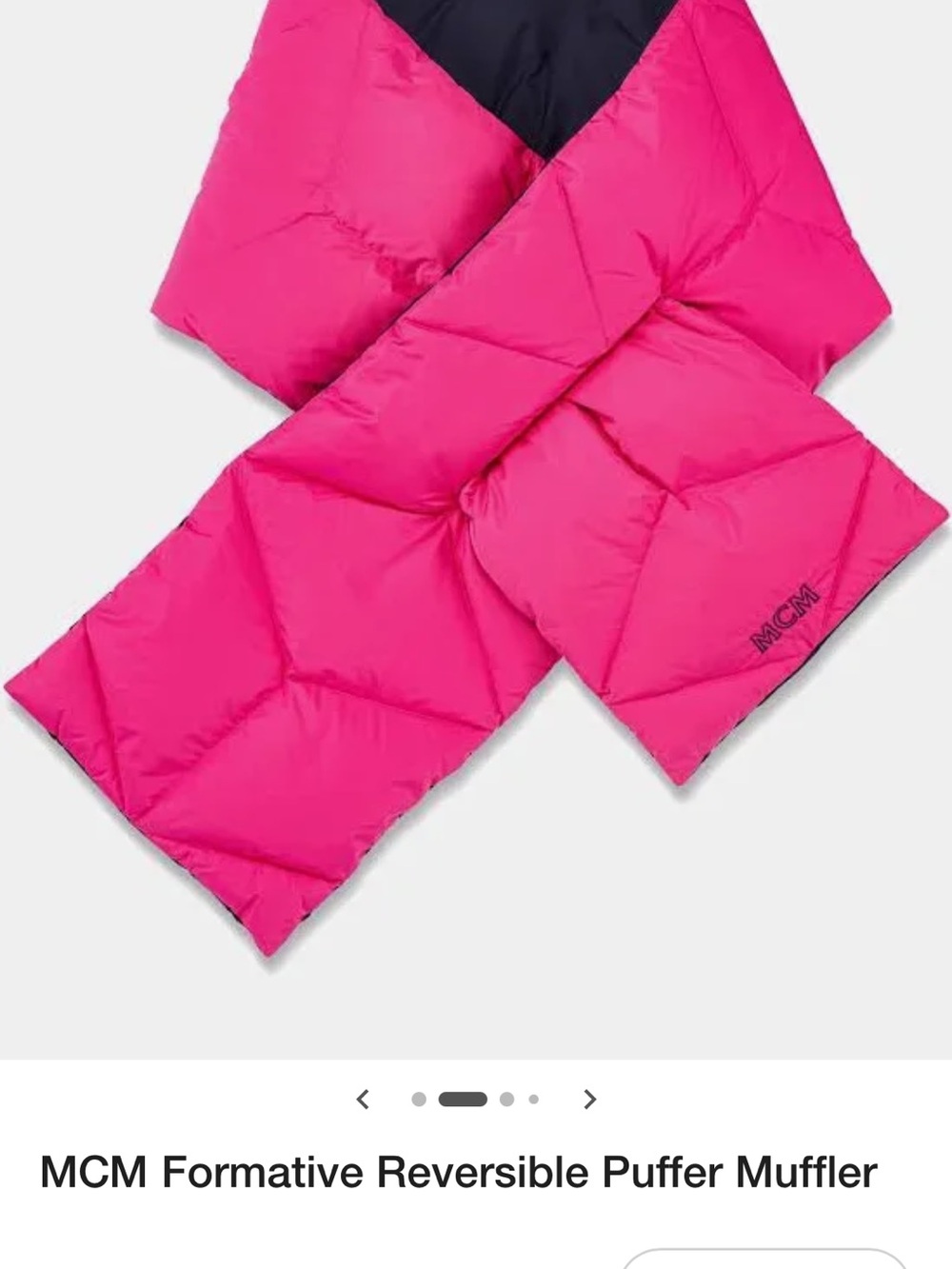 MCM Reversible Puffer Scarf in Bright Pink - Picture 5 of 6